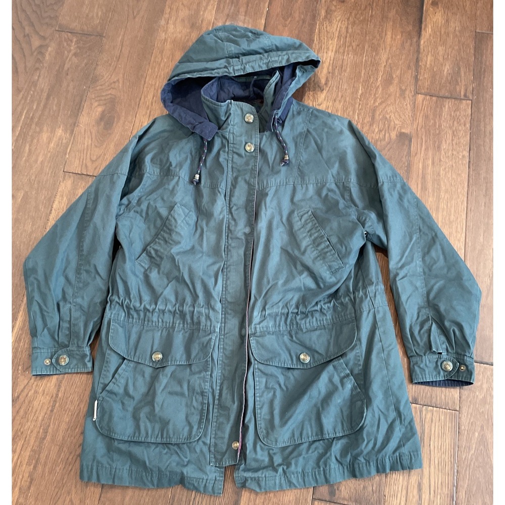Vintage 90s Pacific Trail Women's Teal Plaid Lined Anorak Jacket XL Outdoor Wear